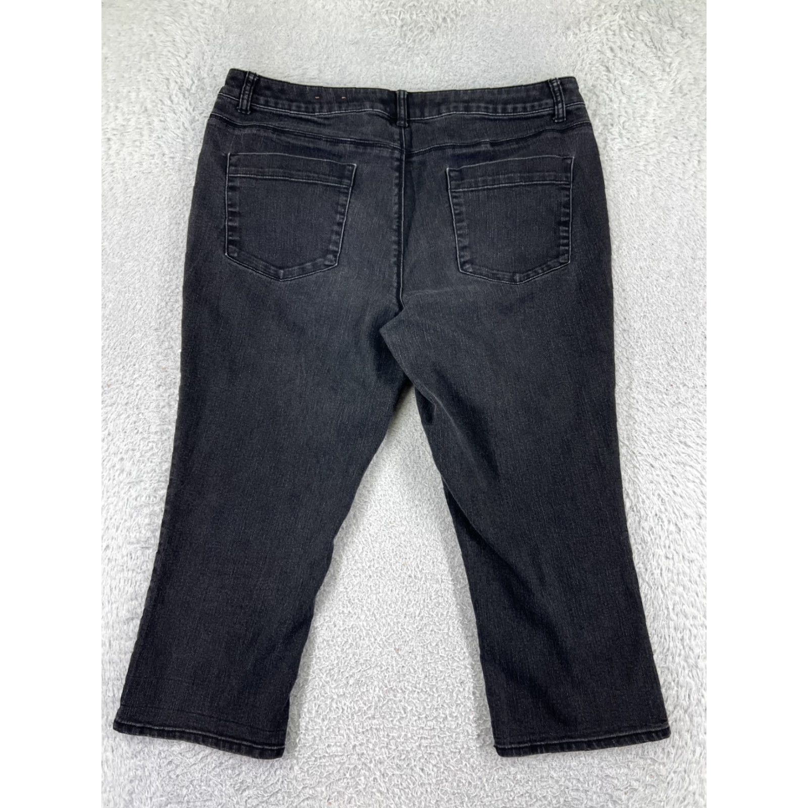 Coldwater Creek Coldwater Creek Jeans Womens 16 Black Denim Capri Cotton Blend Mid 33x22 Size 38" / US 16 / IT 52 - 2 Thumbnail
