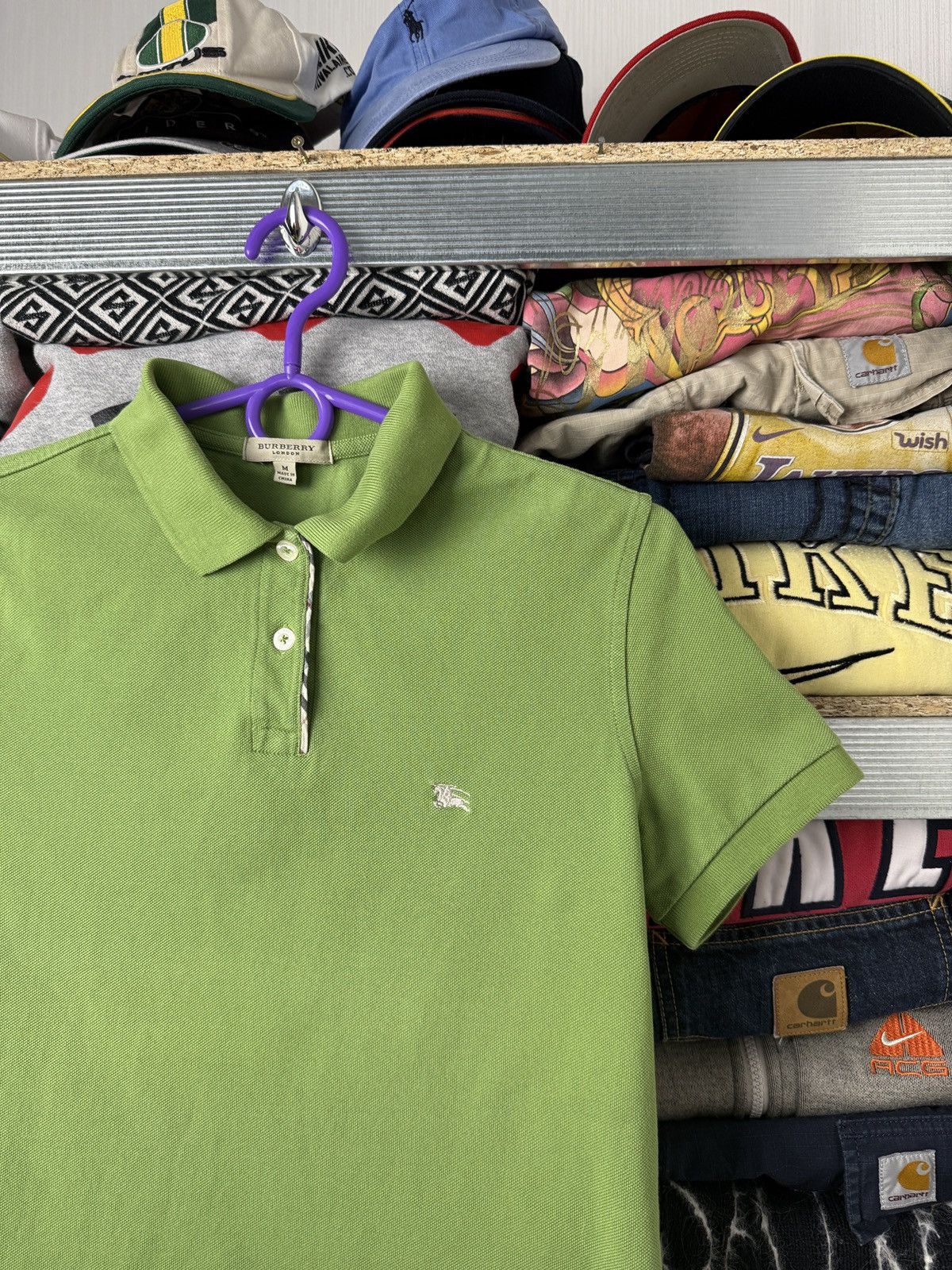 Burberry Vintage Green Burberry Polo Tee Size M / US 6-8 / IT 42-44 - 3 Thumbnail