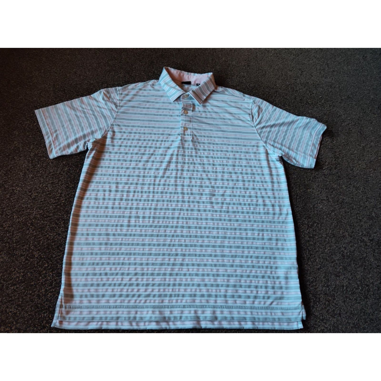 Footjoy VINTAGE FootJoy Polo Shirt Men's 2XL Golf Shirt Short Sleeve Collared Preppy Athletic Gray Pink Size US XXL / EU 58 / 5 - 2 Thumbnail