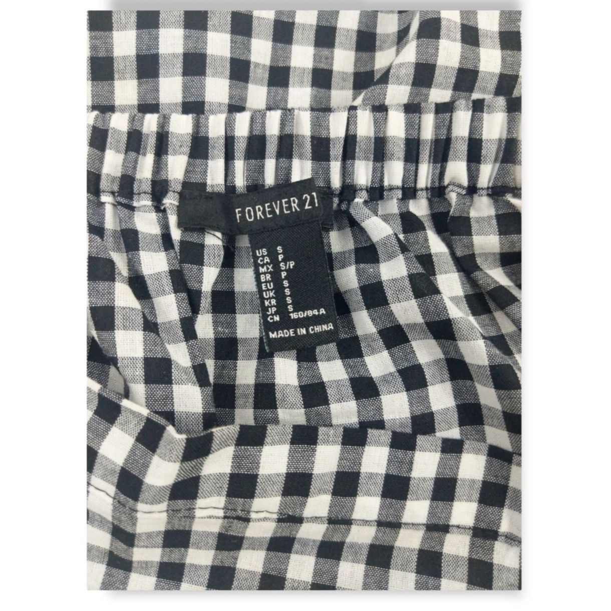 Forever 21 Forever 21 Misses Small Black and White Gingham Crop Top wit Size S / US 4 / IT 40 - 5 Thumbnail