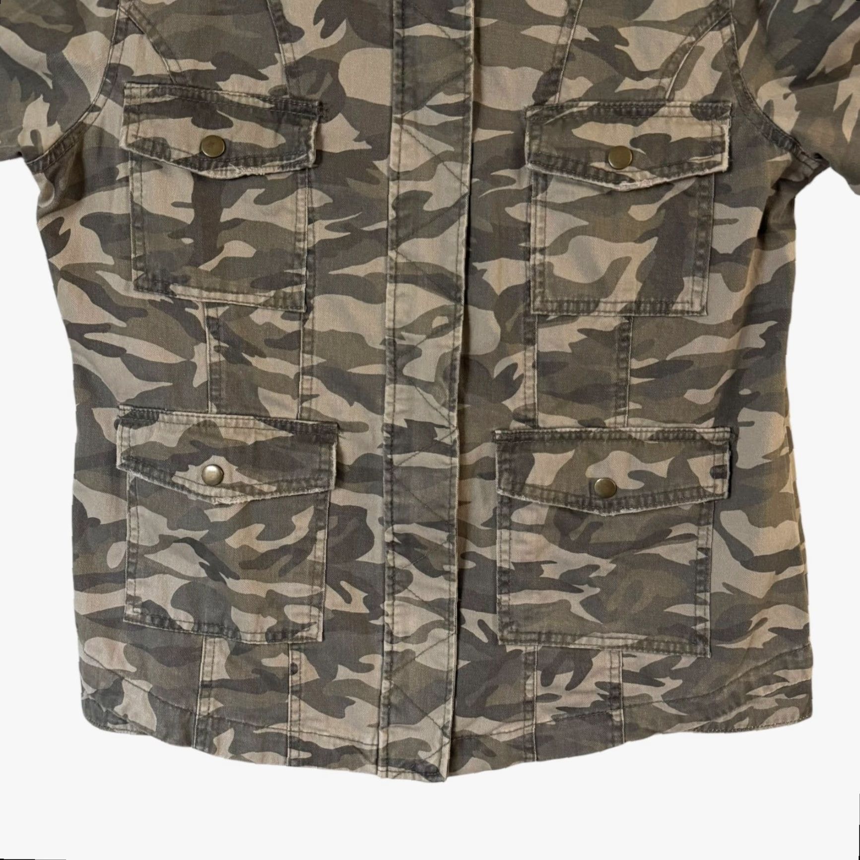 Vintage VINTAGE Mudd Camo Jacket Green Women's XL Military Grunge Casual Cargo 100% Cotton Size XL / US 12-14 / IT 48-50 - 6 Thumbnail
