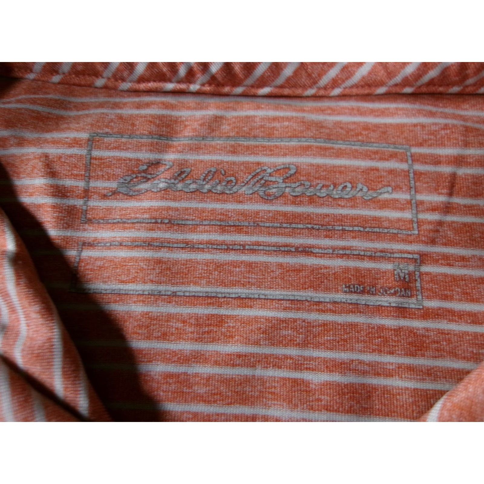 Eddie Bauer Eddie Bauer Polo Shirt Men Medium Coral Striped Performance Golf Outdoor Classis Size US M / EU 48-50 / 2 - 7 Thumbnail