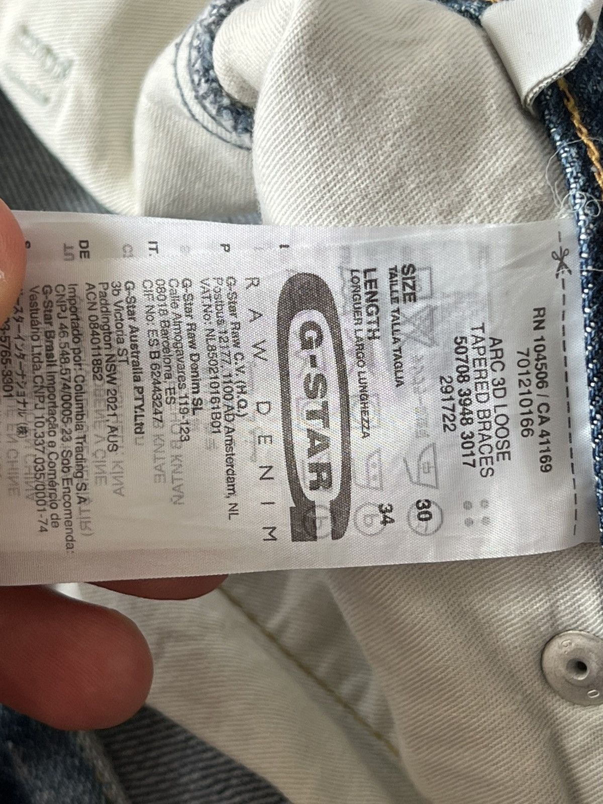 G-Star Y2K G-Star Raw ARC 3D Loose Tapered Braces Opium 03301 Jeans Size US 31 - 25 Thumbnail