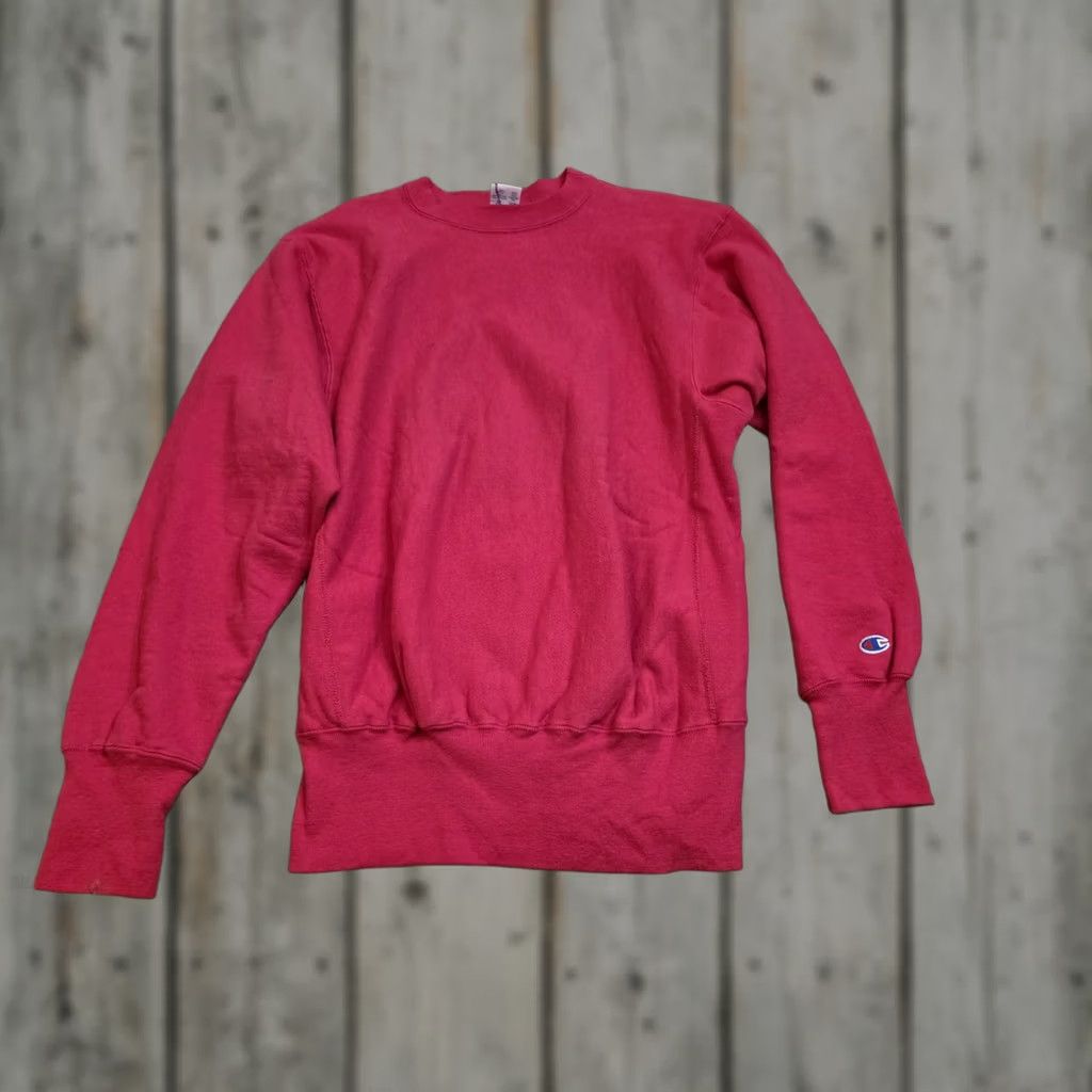 Champion VINTAGE Champion Reverse Weave Sweatshirt Red LG 80s Athletic Crew Neck Long Sleeve Pullover Mens Sweatshirt Size US L / EU 52-54 / 3 - 1 Thumbnail