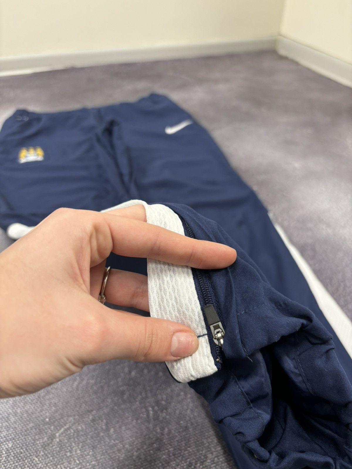 Nike Nike Manchester City Y2K Dri-Fit Navy Blue Hype Track Pants Size US 30 / EU 46 - 4 Thumbnail