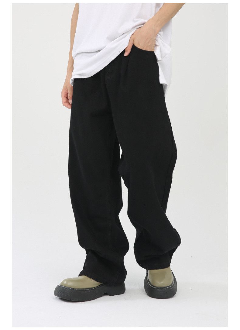 Japanese Brand × Jean Japanese retro solid color loose wide-leg straight jeans Size US 32 / EU 48 - 5 Thumbnail