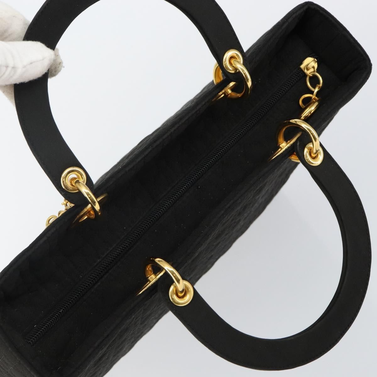 Dior DIOR Canage Hand Bag Nylon Black Gold Size ONE SIZE - 6 Thumbnail