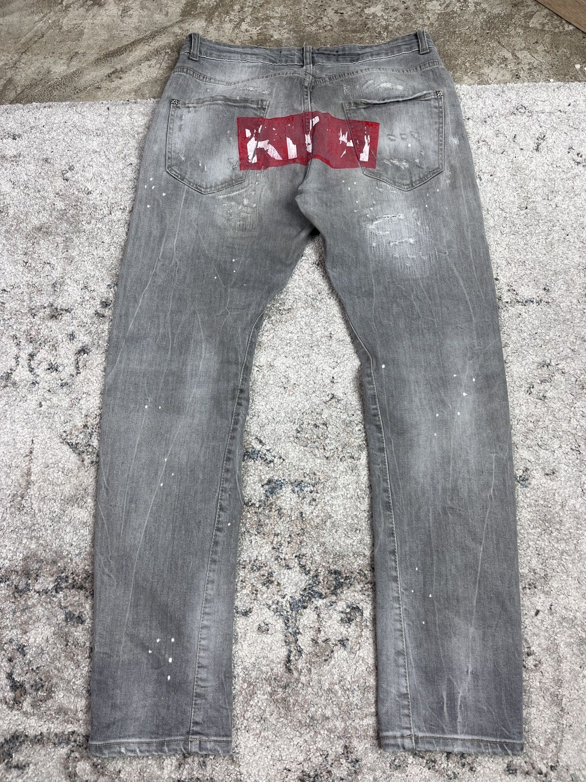 John Richmond RICHMOND DISTRESSED REPAIRED FADED DENIM PANTS - LOT № 3258 Size US 32 / EU 48 - 1 Thumbnail