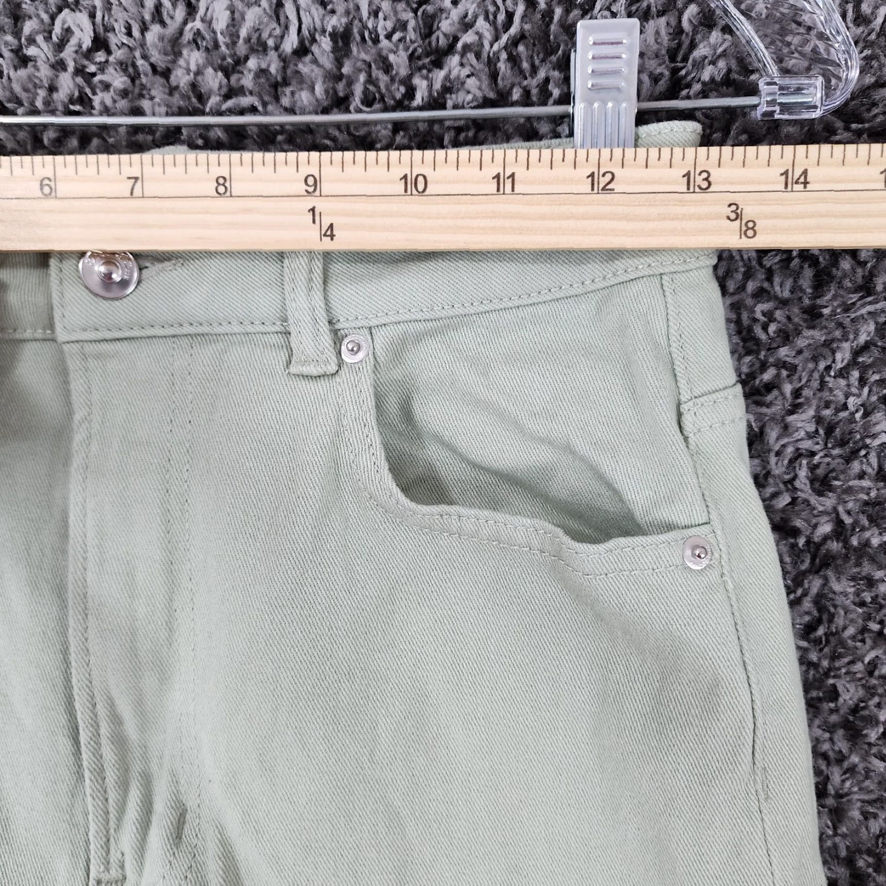 Vintage Divided Jeans Womens 98% Cotton Green Flared Size 6 Size 28" / US 6 / IT 42 - 4 Thumbnail