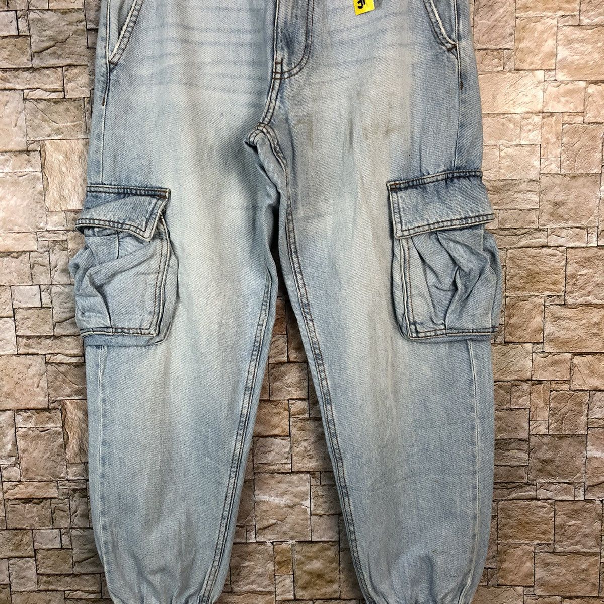 Faded Glory Bershka Blue Cargo Multipocket Joggers Pants #A1173 Size US 28 / EU 44 - 6 Thumbnail
