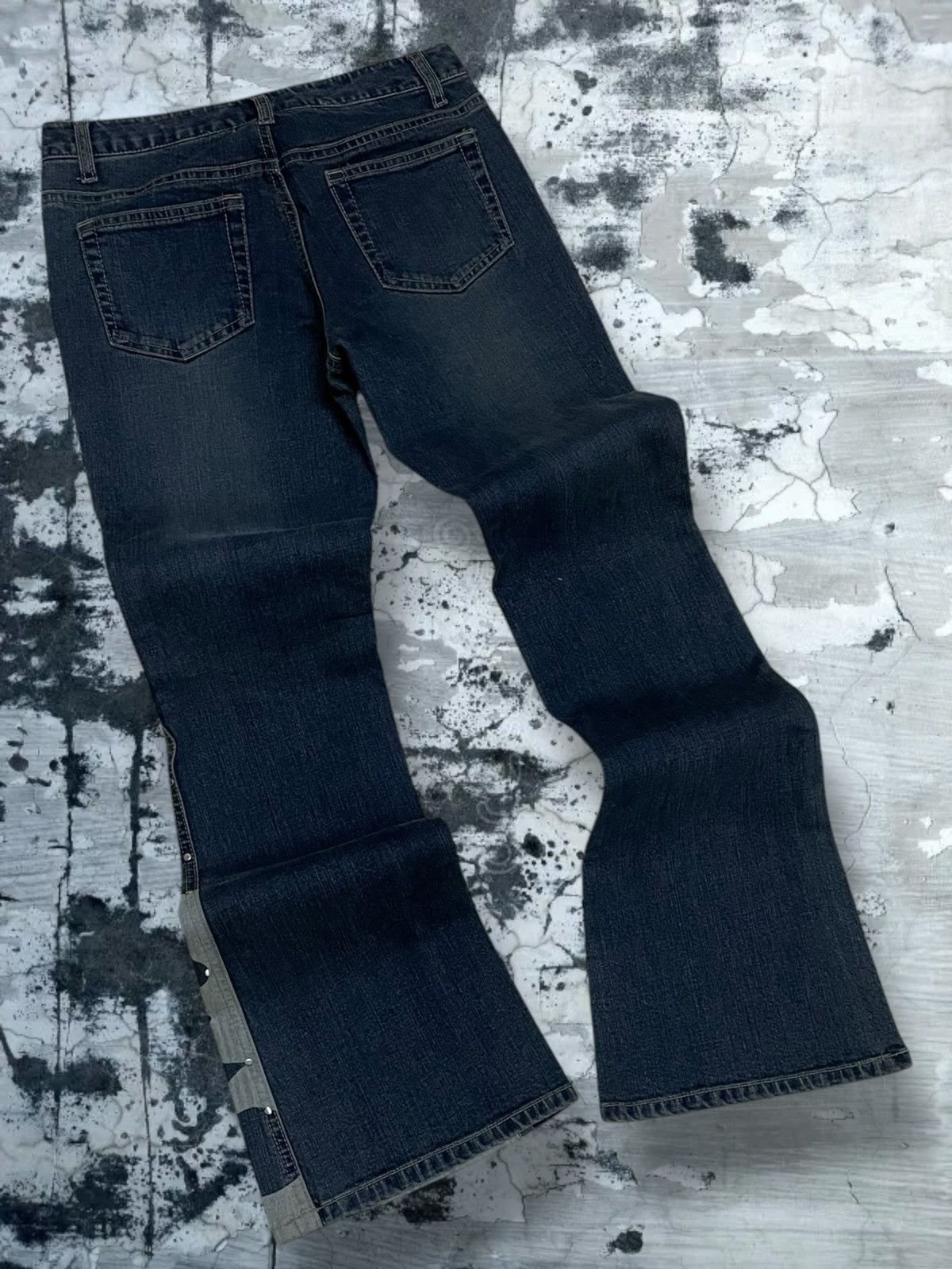 Tornado Mart Vintage 1990s Japan Designer Oririn Flared Art Obelisk Denim Size US 26 / EU 42 - 9 Thumbnail