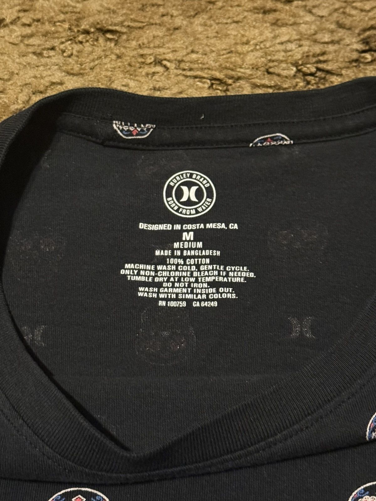 Hurley Hurley Skull Logo Polka Dot T-Shirt Tee Black Medium Size US M / EU 48-50 / 2 - 5 Thumbnail
