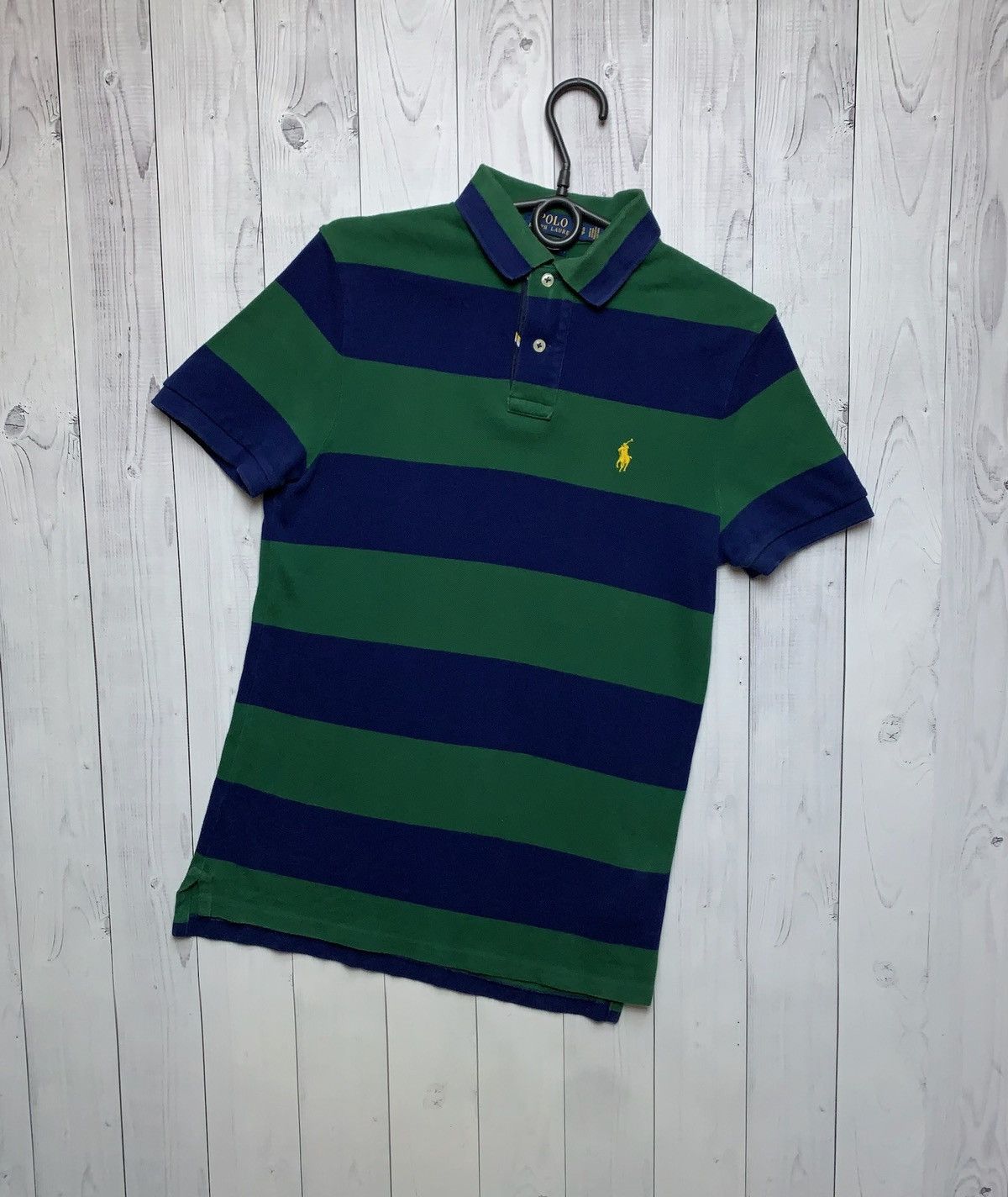 Polo Ralph Lauren × Vintage Vintage polo Ralph Lauren green striped size S Size US S / EU 44-46 / 1 - 1 Thumbnail