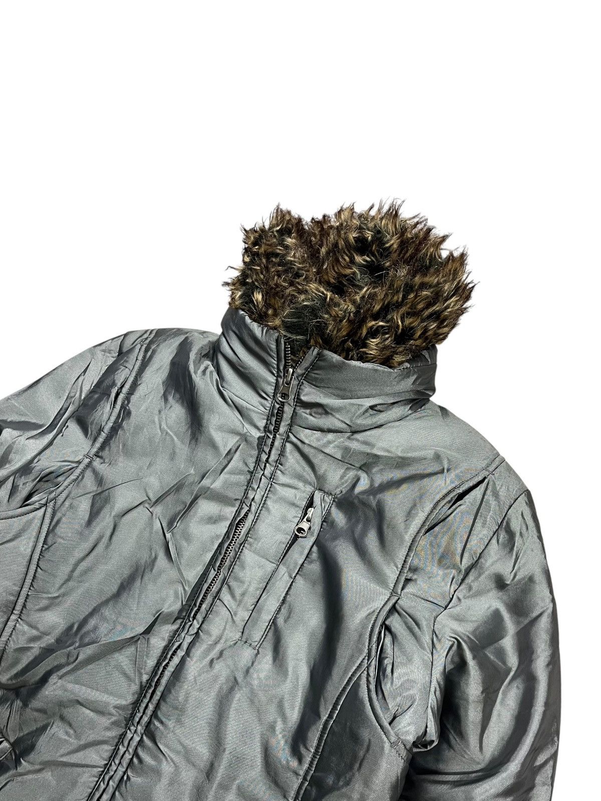 2000s Midas - Iridescent Trim Fur Vkei Style Jacket