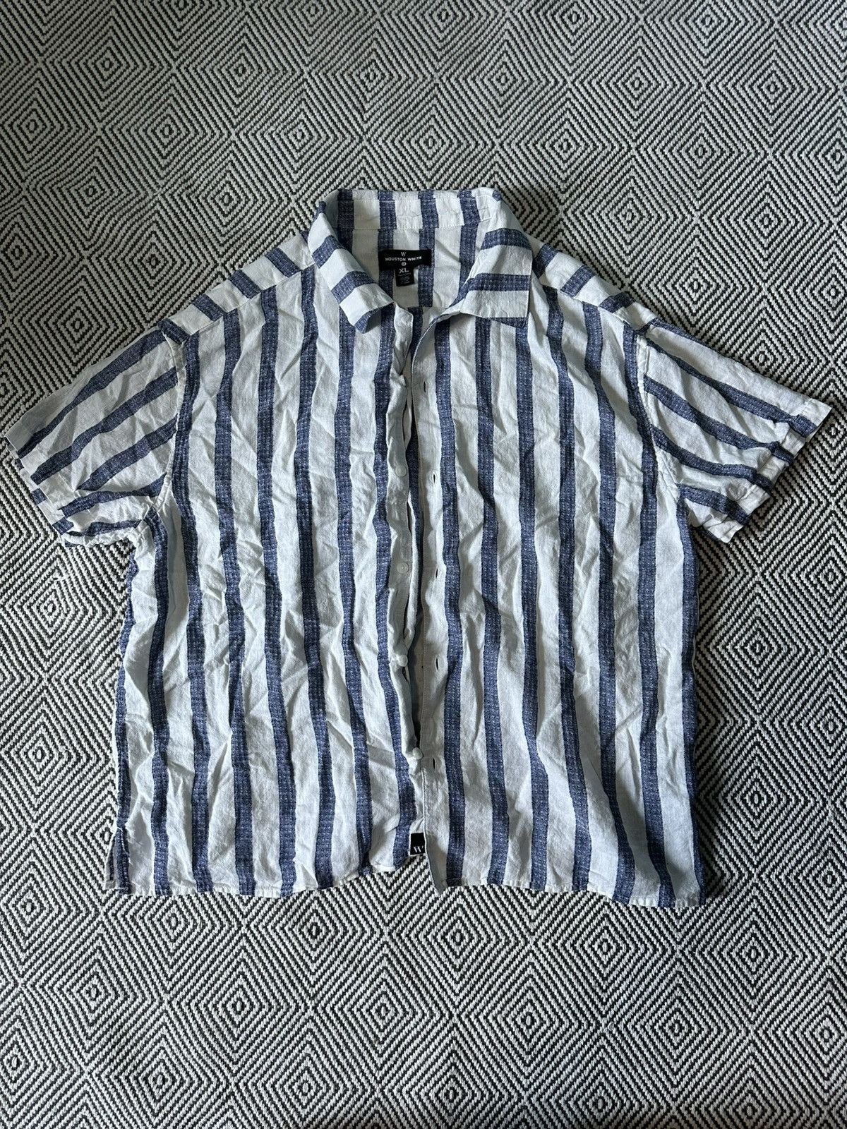 Other Houston White Button Down White & Blue Striped T-Shirt Size US XL / EU 56 / 4 - 1 Thumbnail