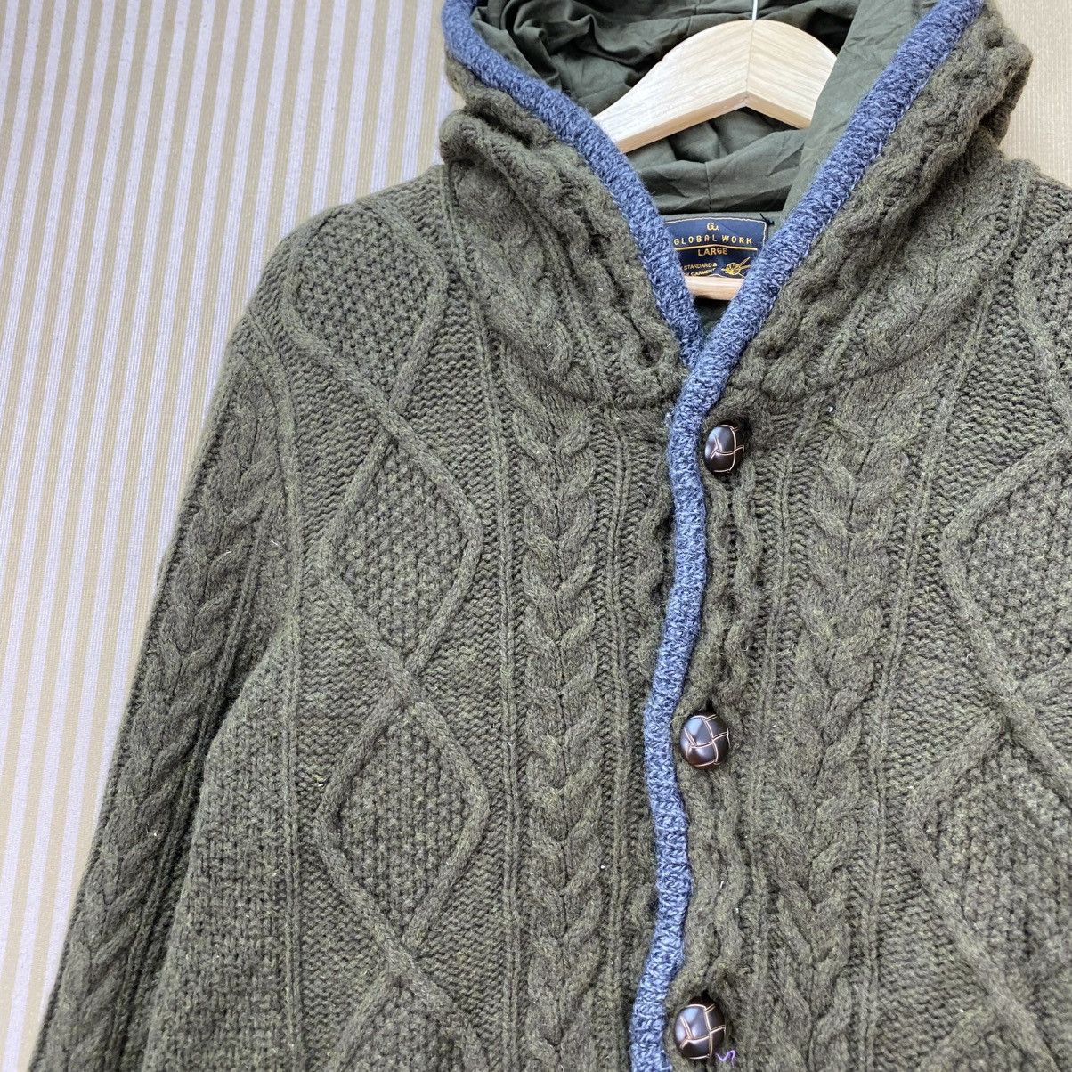 Global Work 🫶Coogi Inspired Global Work Cable Knit Hooded Jacket Size US M / EU 48-50 / 2 - 3 Thumbnail