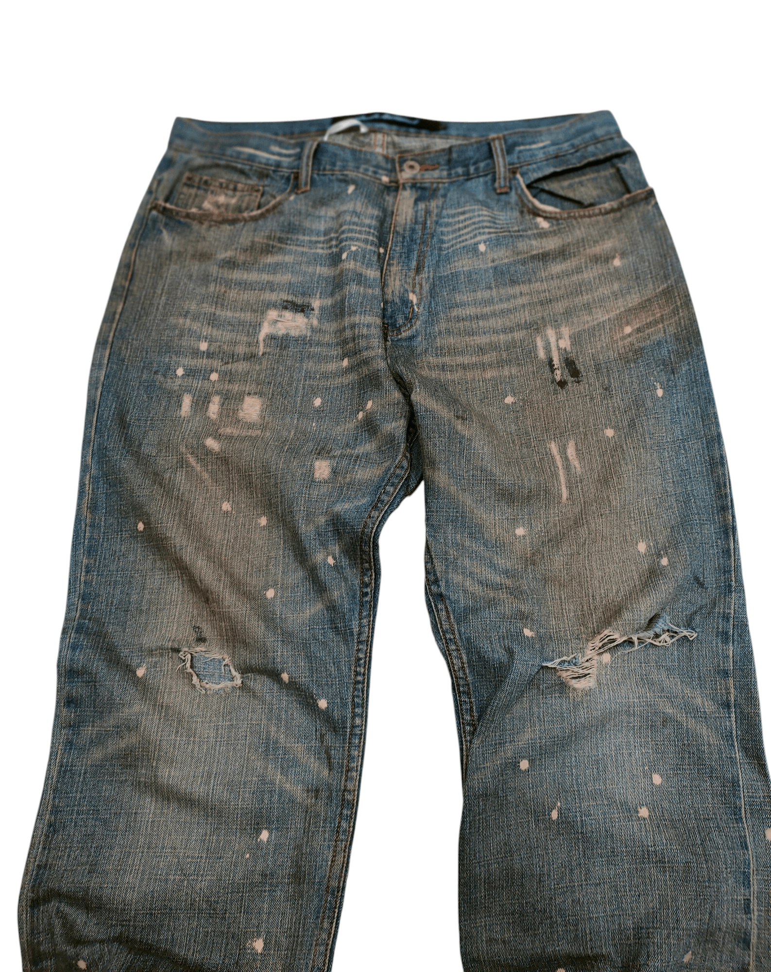 Japanese Brand 💥Flared Buckle Back Stick Around Loose Denim 💥 Size US 36 / EU 52 - 5 Thumbnail