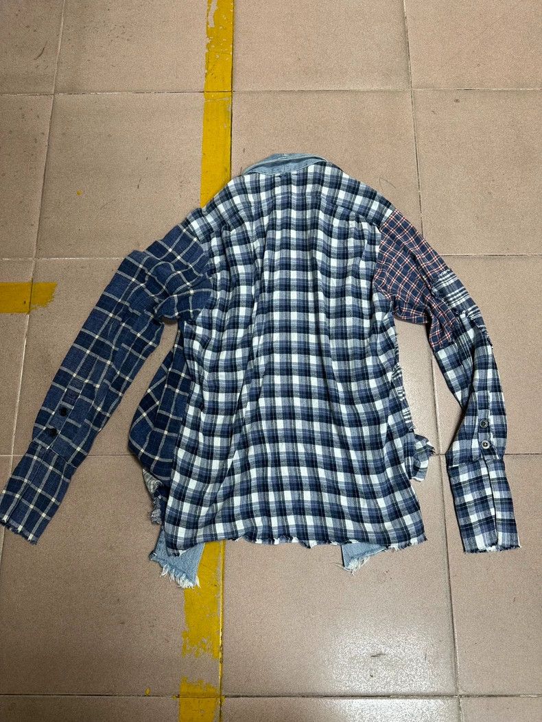 Greg Lauren GREG LAUREN Denim plaid stitching robe 2504-Nextarrow Size US L / EU 52-54 / 3 - 2 Thumbnail
