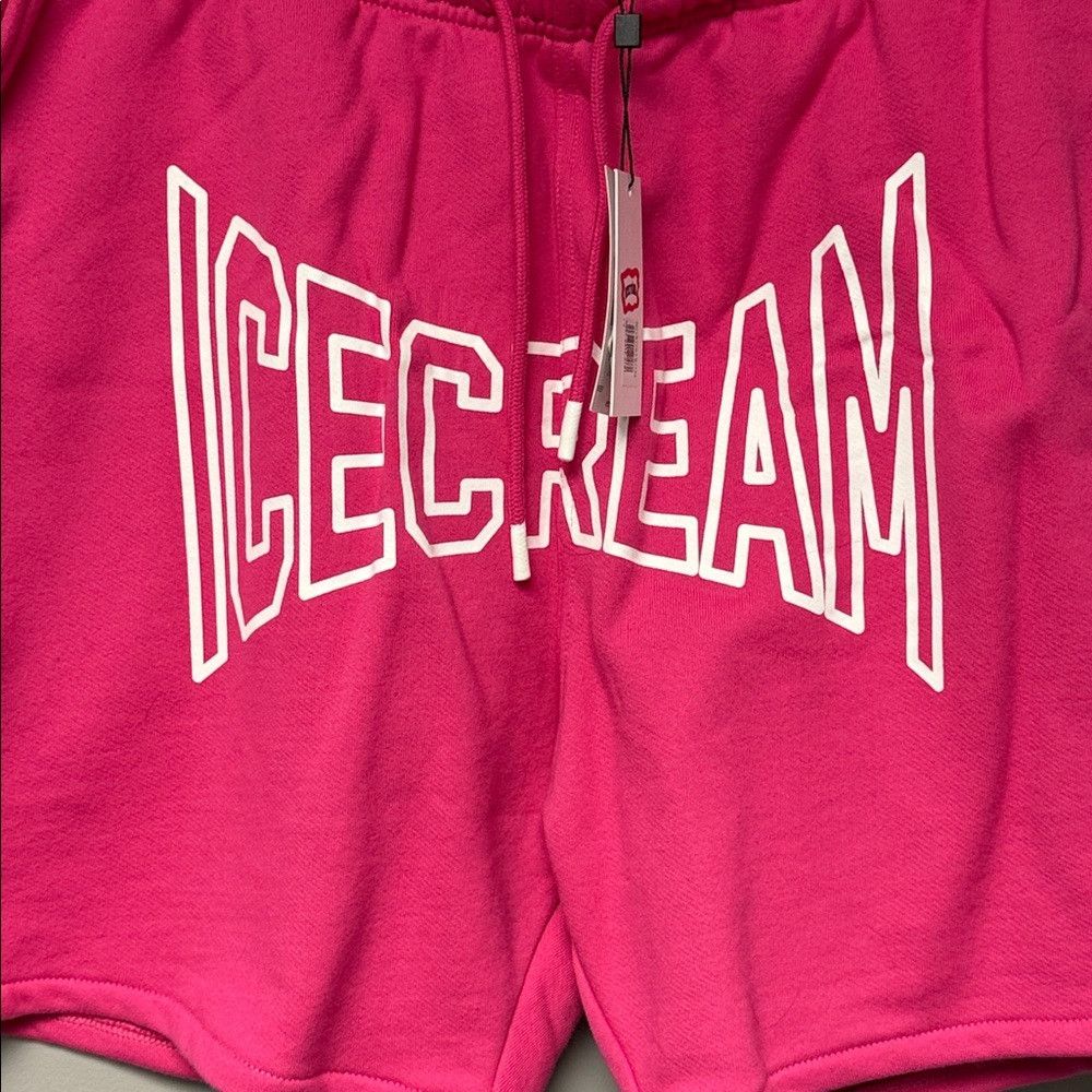 Icecream ICECREAM Logo Sweat Shorts Pink NWT Streetwear Size 2X Size US 34 / EU 50 - 2 Thumbnail