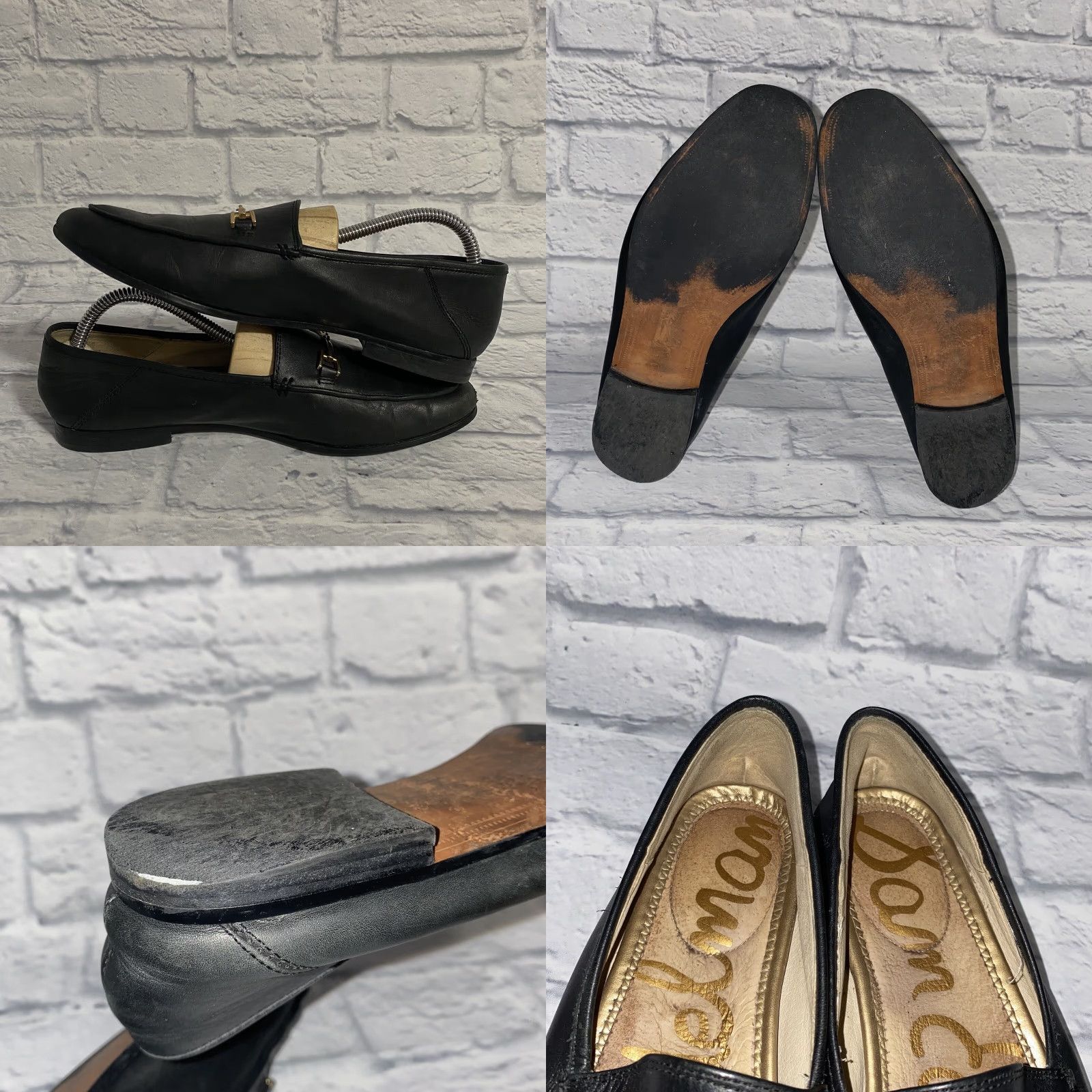 Sam Edelman Sam Edelman Loraine Black Leather Loafers Gold Accent Size 8.5 Womens Shoes Flat Leather Upper Insole Breathable Size US 6 / IT 36 - 8 Thumbnail