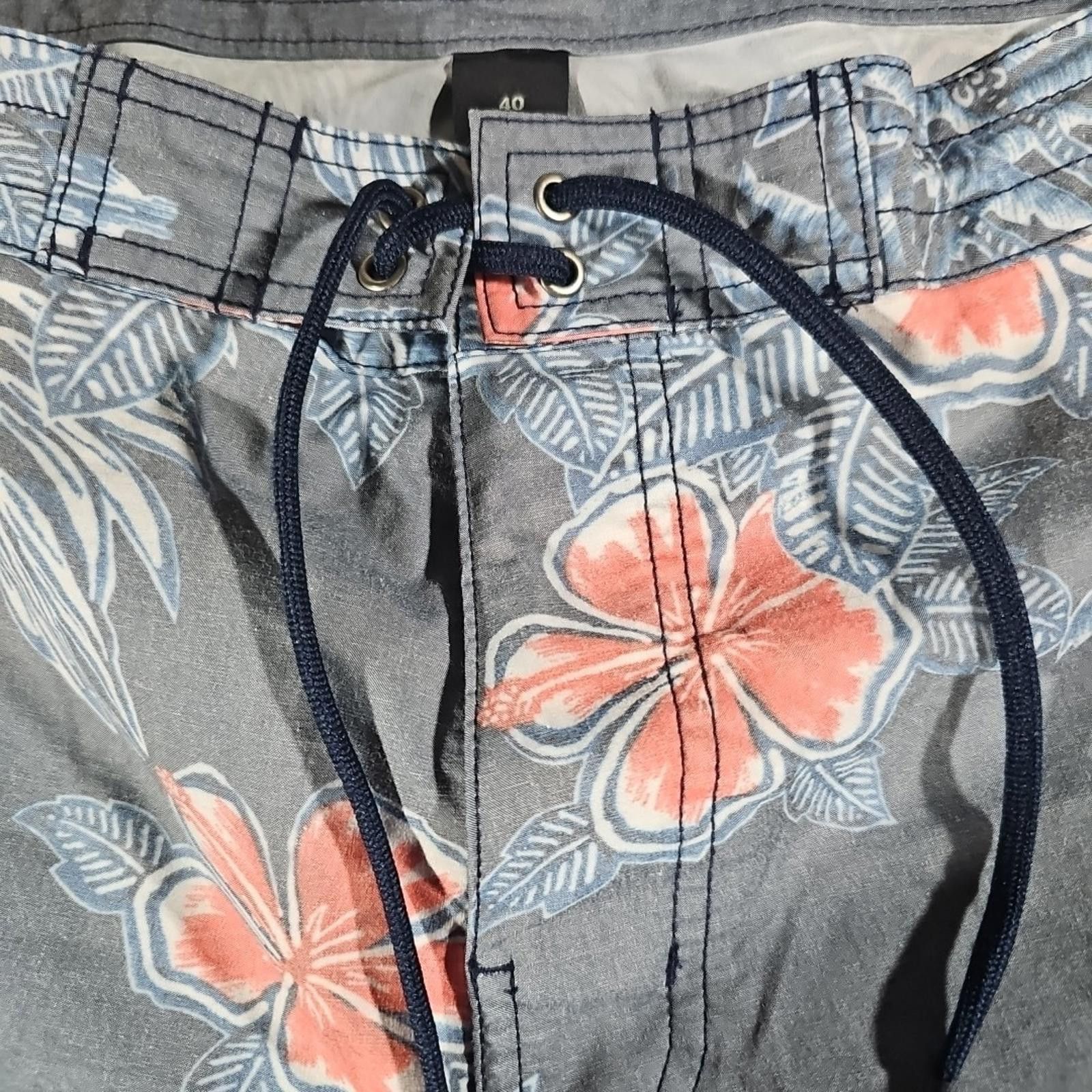 Trunk Ltd Sz 40 Floral Drawstring Swim Trunks Shorts Size US 32 / EU 48 - 3 Thumbnail