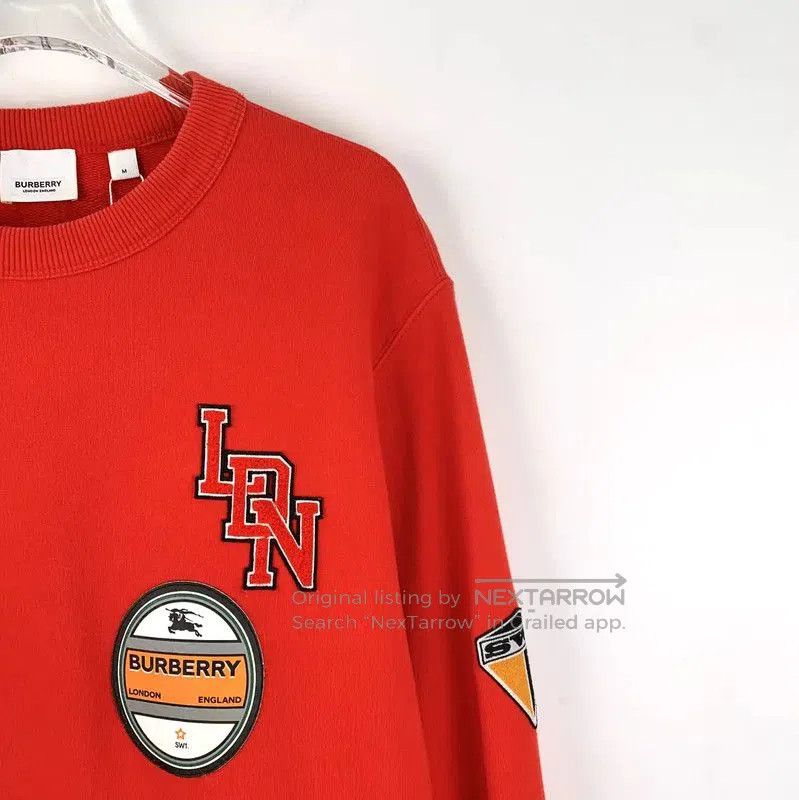Burberry Burberry Red Cotton Women's Sweatshirt. Size M / US 6-8 / IT 42-44 - 3 Thumbnail