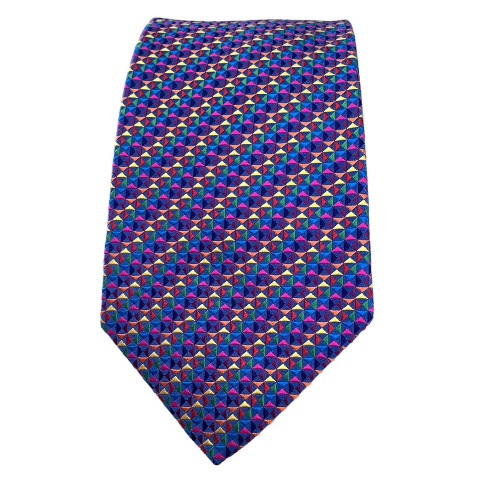 Charles Tyrwhitt CHARLES TYRWHITT Purple Geometric Silk Tie Hand Made In Engl Size ONE SIZE - 1 Thumbnail