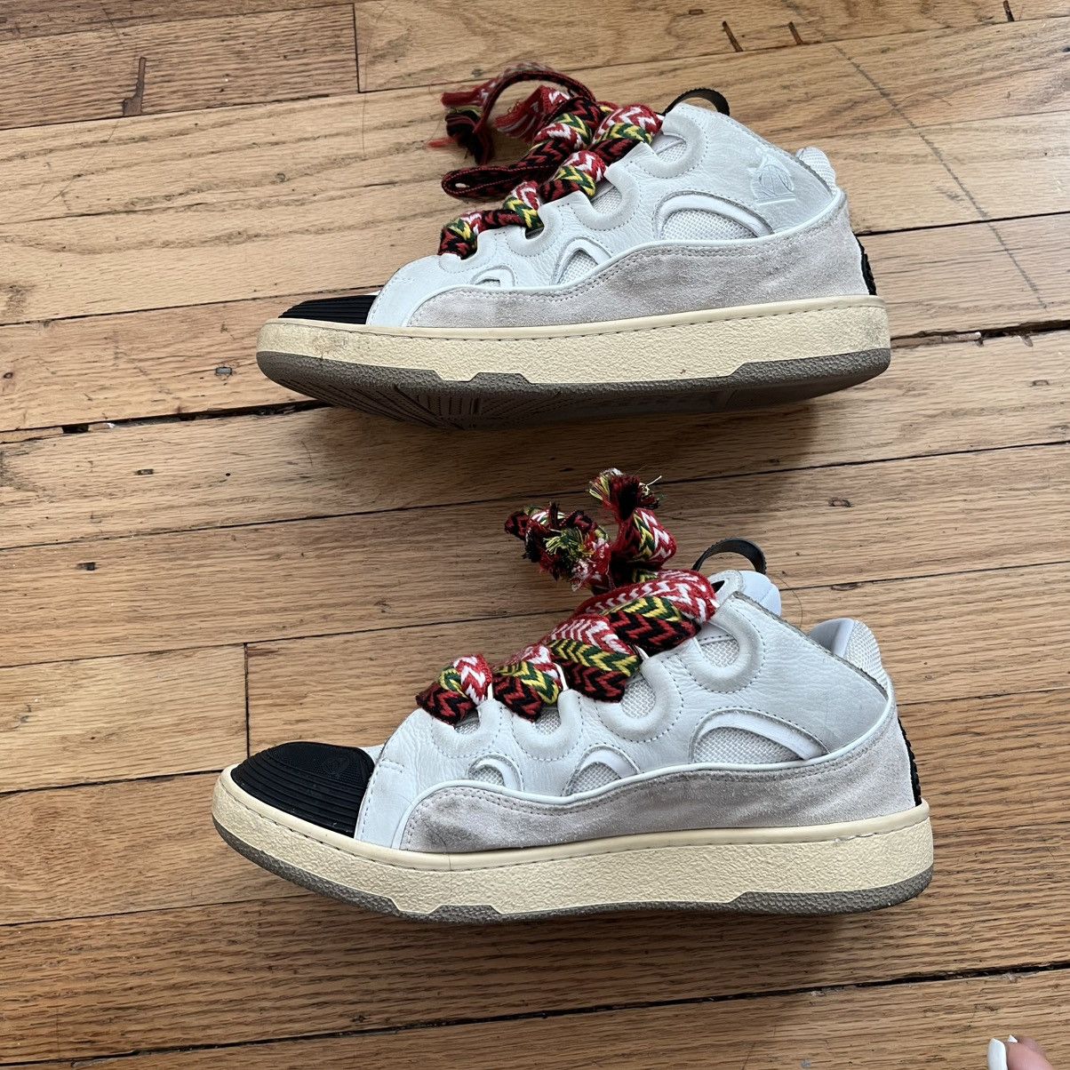 LANVIN LEATHER CURB SNEAKERS