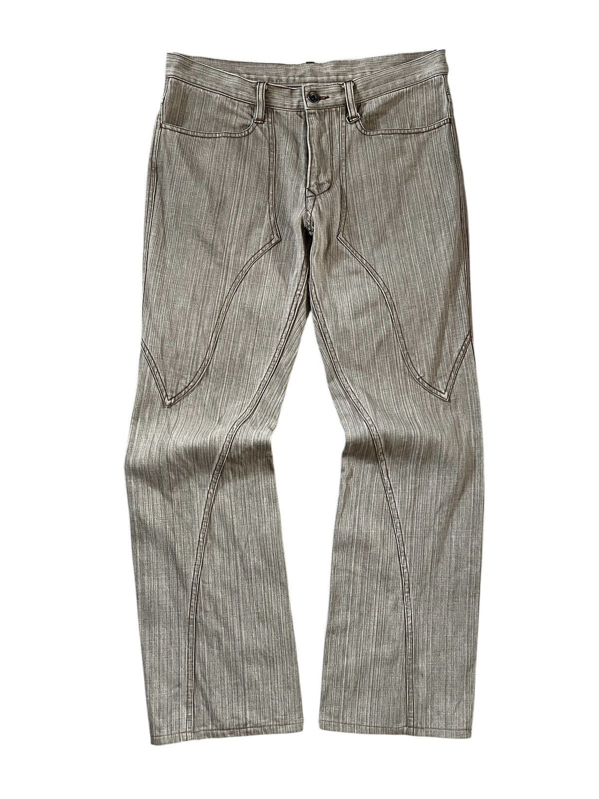 Nicole Club 2000s Nicole Club For Men Paneled Asymmetric Flare Jeans Size US 33 - 1 Thumbnail