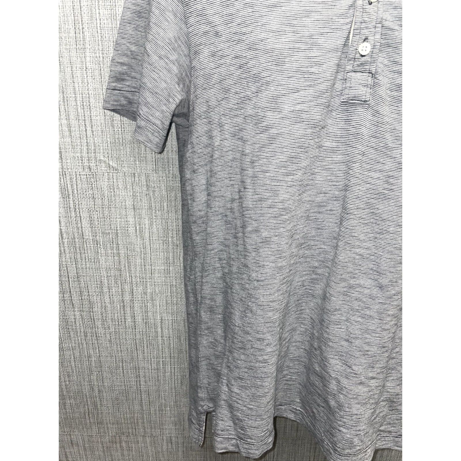 Billy Reid Billy Reid Polo Shirt Mens L Striped Pocket Light Blue Blue Striped Polo L Mens Size US L / EU 52-54 / 3 - 3 Thumbnail