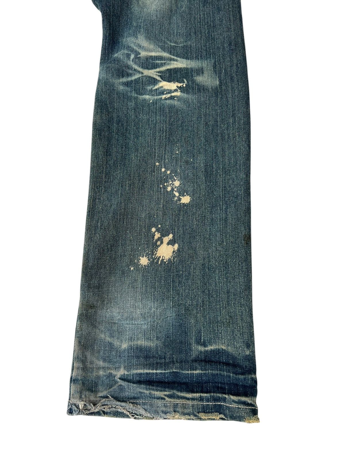 Vintage Double Waist Dirty Mud Denim Distressed Jeans Size US 31 - 18 Thumbnail