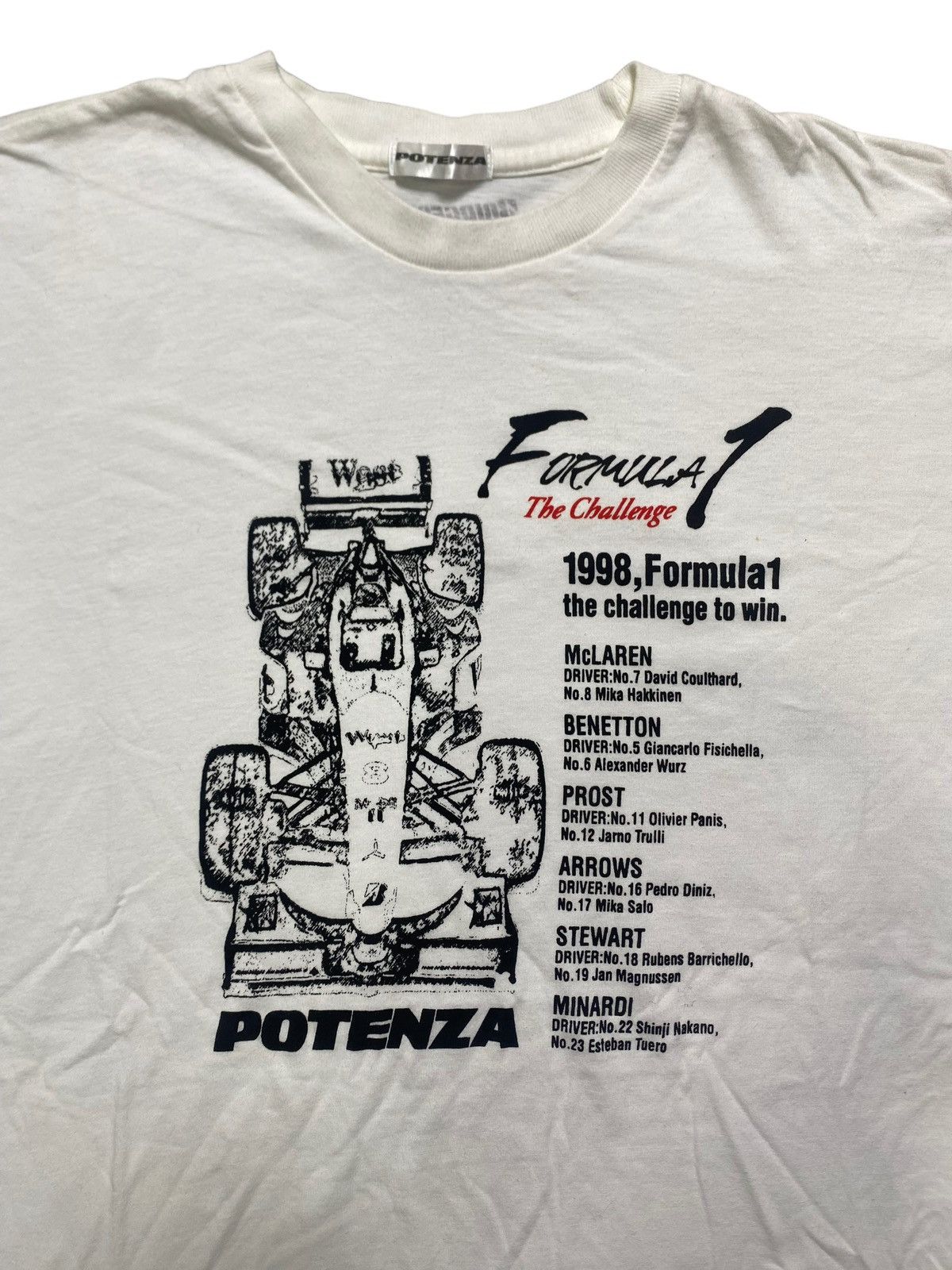 Vintage VINTAGE POTENZA BRIDGESTONE FORMULA ONE 1998 TEE Size US S / EU 44-46 / 1 - 8 Thumbnail