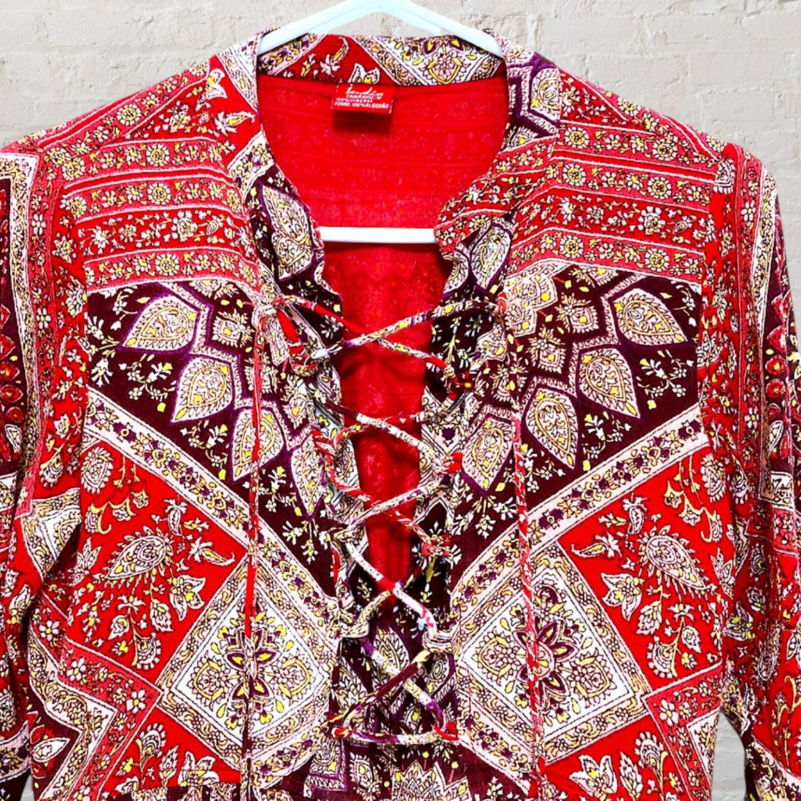 Other India Fashion Red Mandala Mini Dress M Size M / US 6-8 / IT 42-44 - 6 Thumbnail