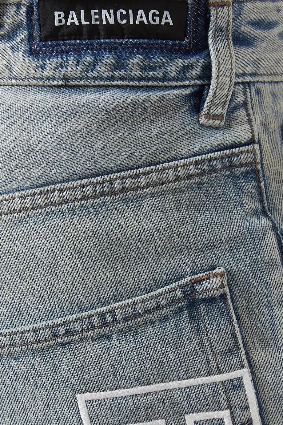 Balenciaga o1mt1gz1224 Outline Logo Baggy Pants in Dirty Blue Size US 32 / EU 48 - 3 Thumbnail