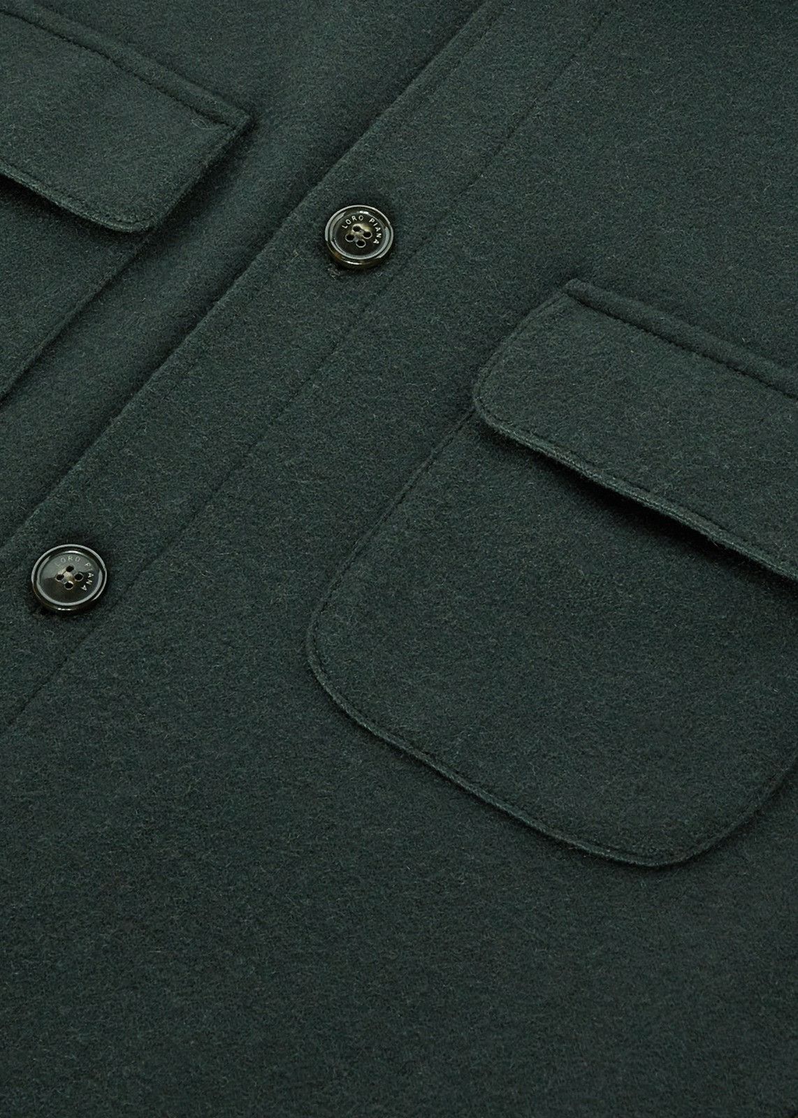 Loro Piana o1srvl11e1224 Double Cashmere Jersey Overshirt in Dark Green Size US XL / EU 56 / 4 - 7 Thumbnail