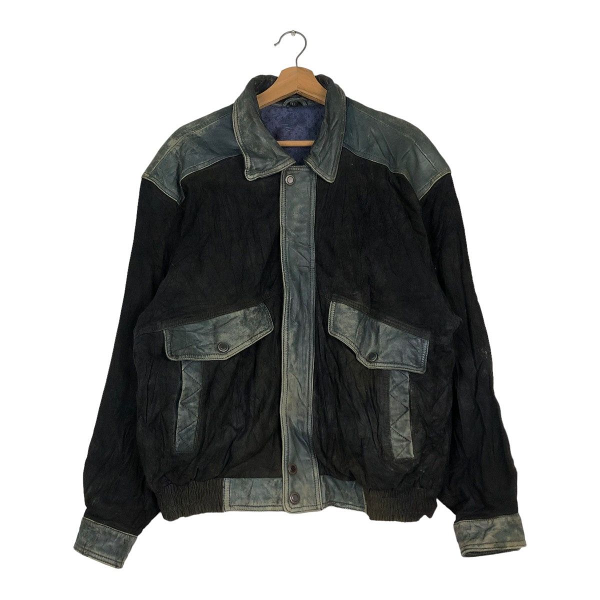 🔥VINTAGE BIKER GENUINE LEATHER JACKET CARGO JAPAN MADE