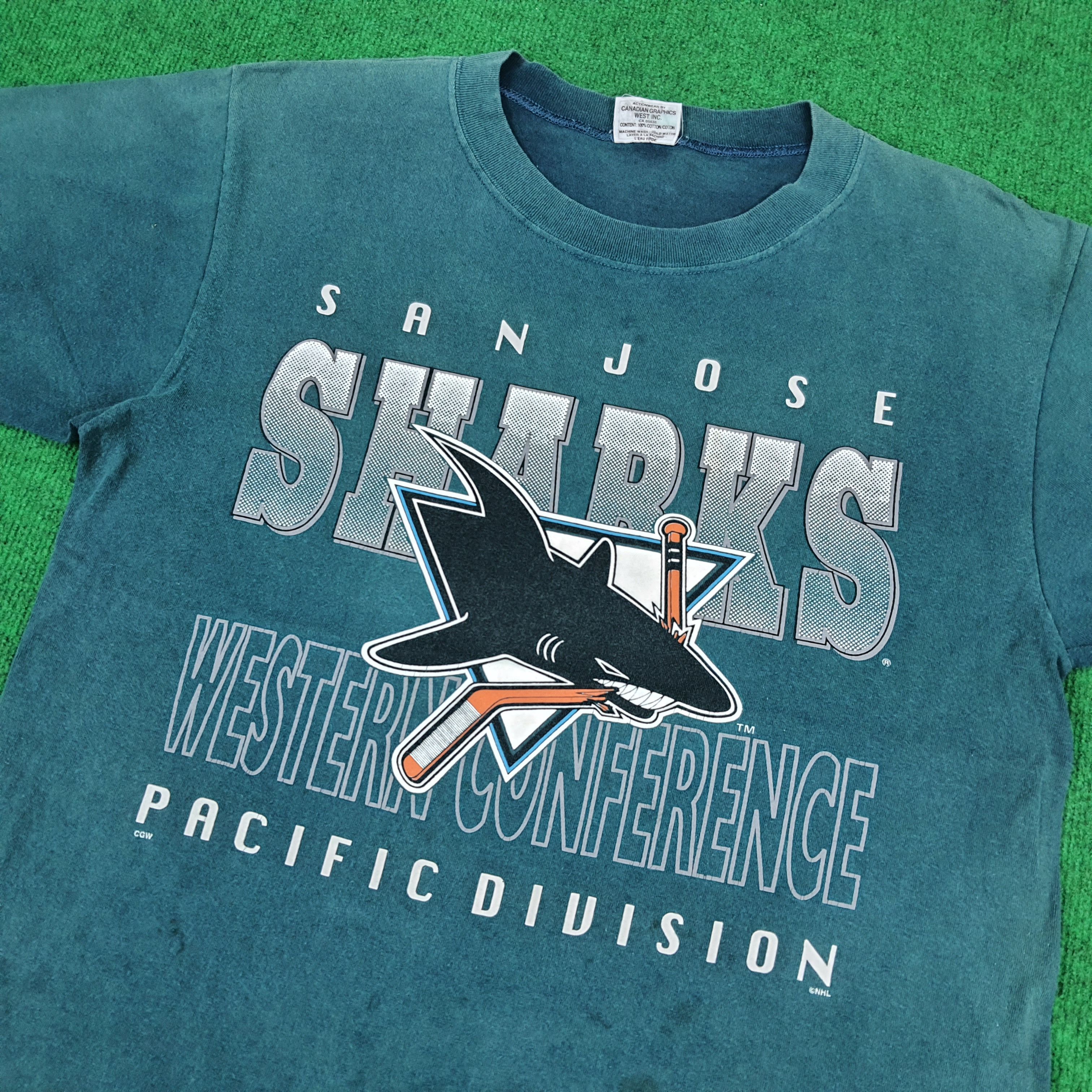 NHL Vintage Ice Hockey San Jose Sharks Team T-shirt Size US M / EU 48-50 / 2 - 2 Thumbnail