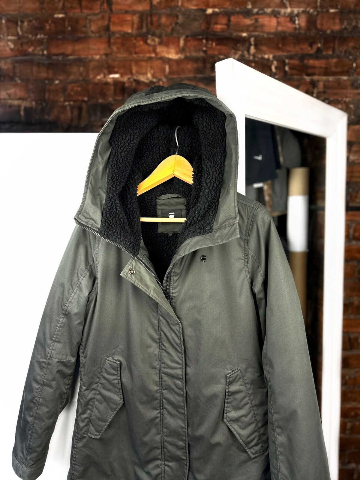 G-Star Women’s G-Star Raw Rovic Slim Teddy Parka Green Size: M Size M / US 6-8 / IT 42-44 - 7 Thumbnail