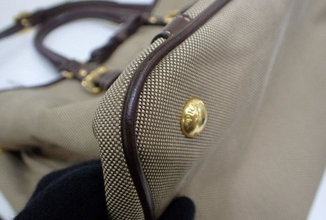 Prada Prada 2-Way Jacquard Canvas Leather Tan Shoulder Bag Size ONE SIZE - 7 Thumbnail
