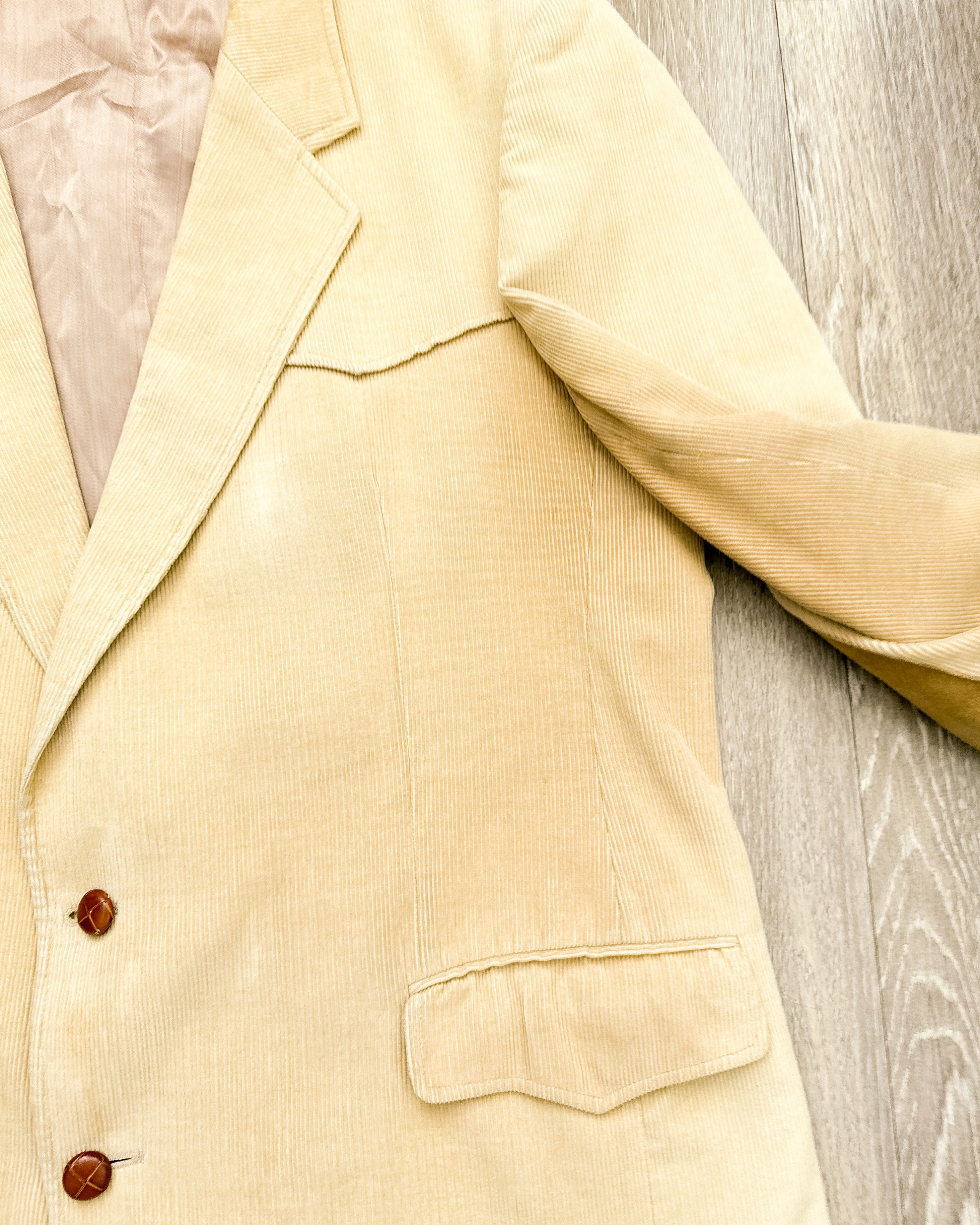 Vintage Vintage CCC Western Corduroy Blazer Beige 46L Elbow Patches Size 46L - 4 Thumbnail