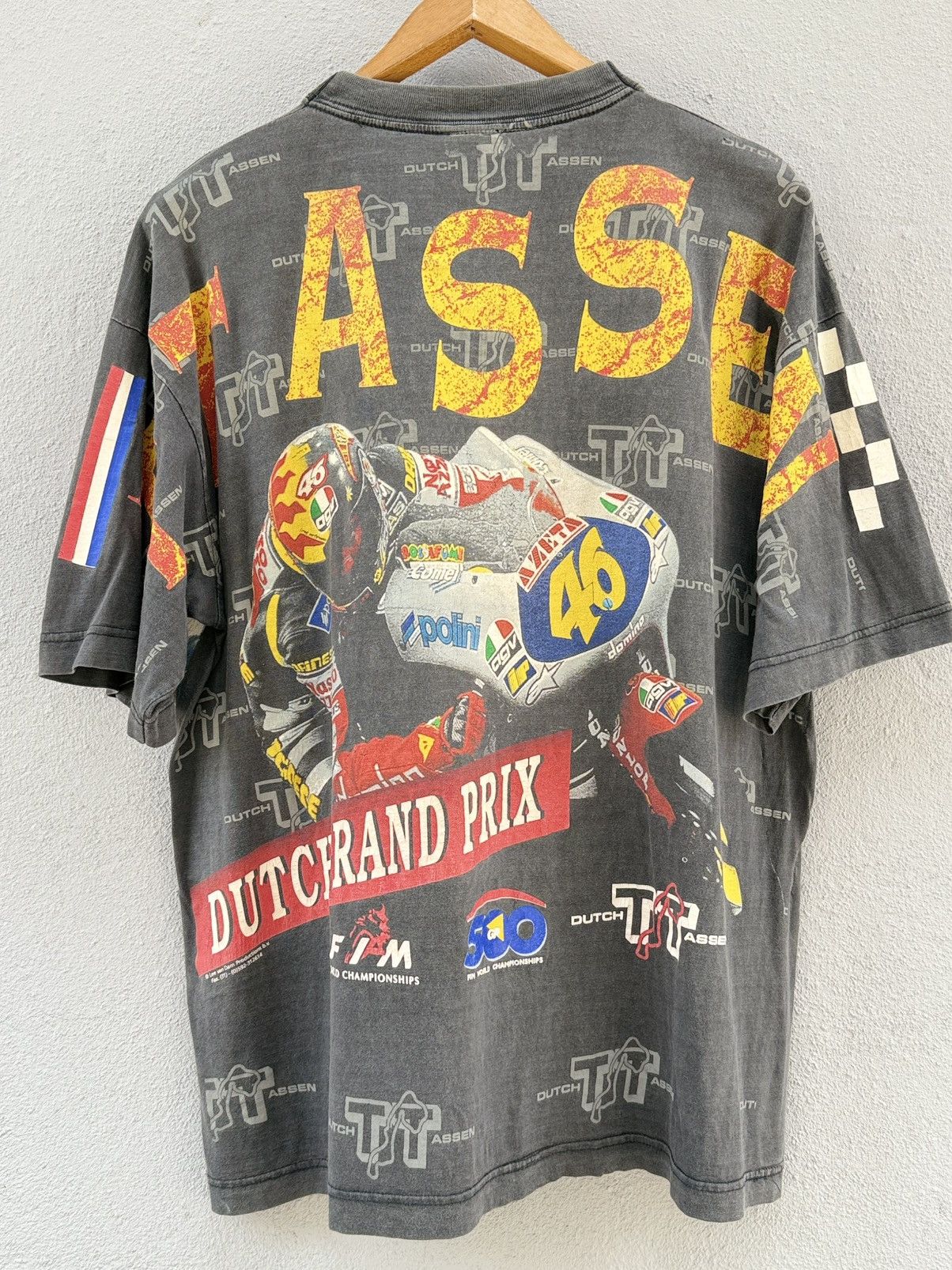 Marlboro Thrashed Vintage 90s Ovp TT Assen World Champion Rossi Arai Size US XL / EU 56 / 4 - 2 Thumbnail