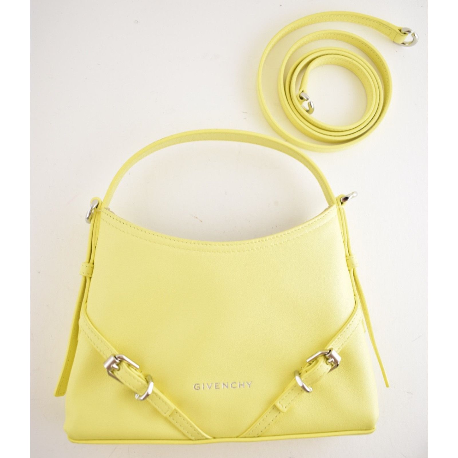 Givenchy Givenchy Voyou Nano Yellow Shiny Leather Crossbody Bag Size ONE SIZE - 4 Thumbnail