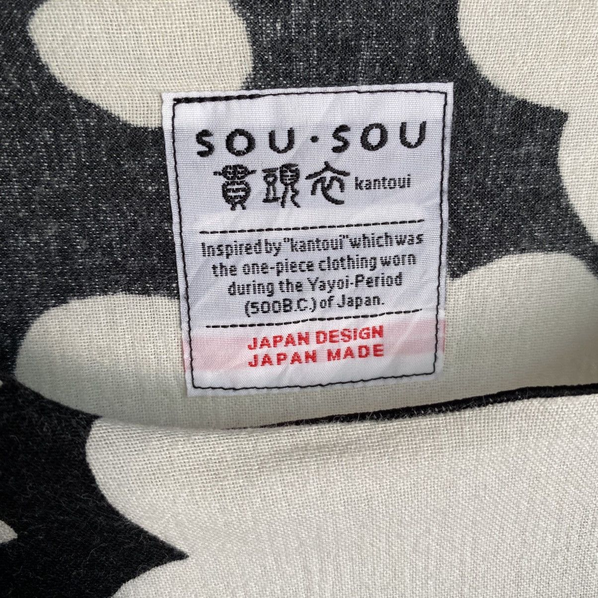 SOU SOU S O U . S O U Black and White Geometric Print Loose Blouse Size L / US 10 / IT 46 - 3 Thumbnail
