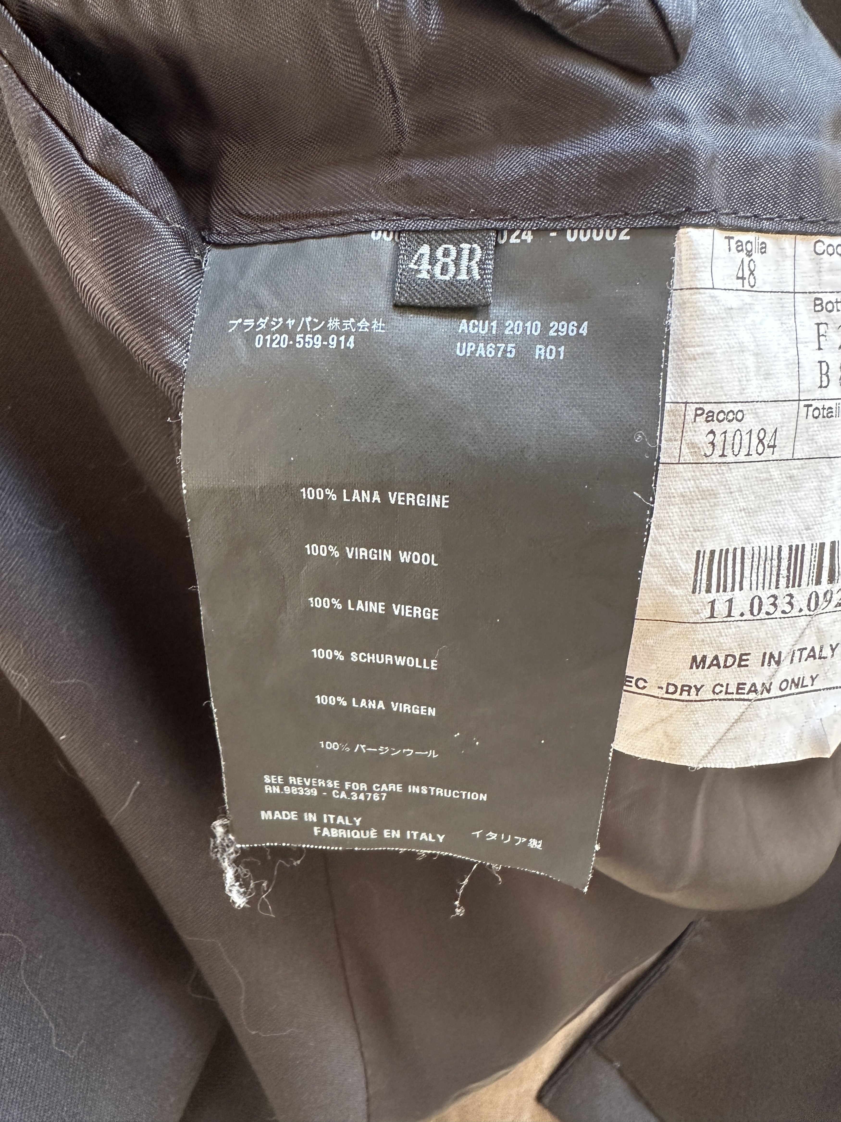 Prada Prada Black Wool Suit — 48R IT / 38R US — Made in Italy Size 38R - 5 Thumbnail