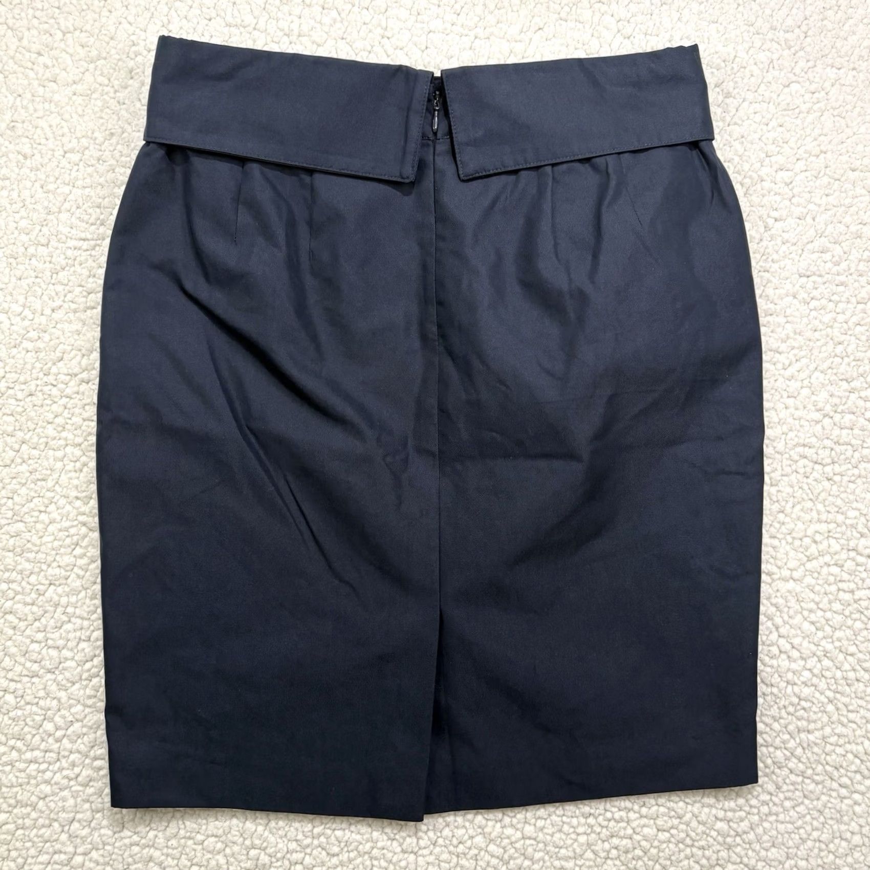 DKNY DKNY Skirt Pencil Navy Blue Knee Length Zip Back Belt Solid Career Office Regular 6 Women Size 28" / US 6 / IT 42 - 5 Thumbnail