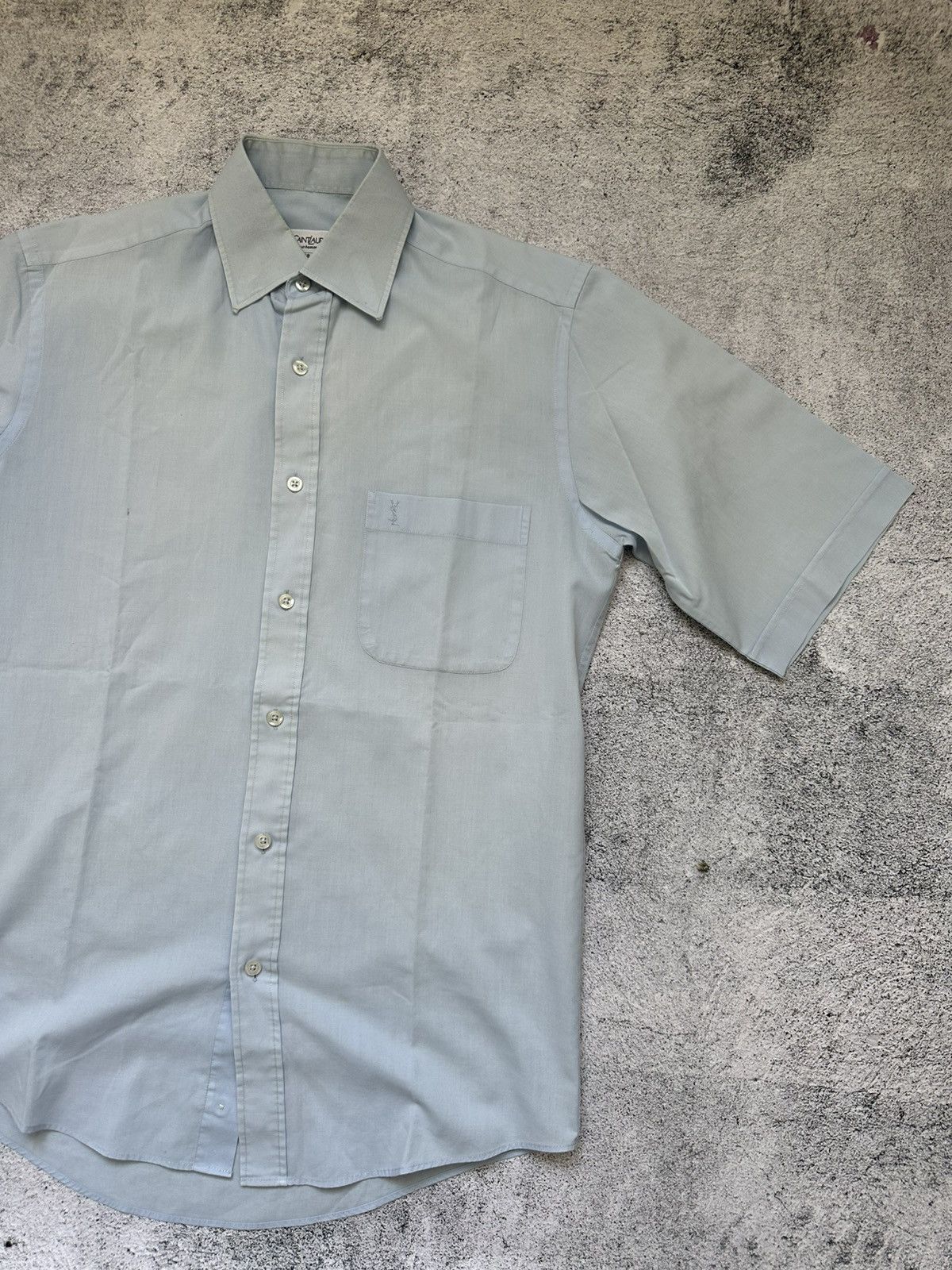 Yves Saint Laurent Vintage Yves Saint Laurent Shirts Sky Blue Logo Size US M / EU 48-50 / 2 - 5 Thumbnail
