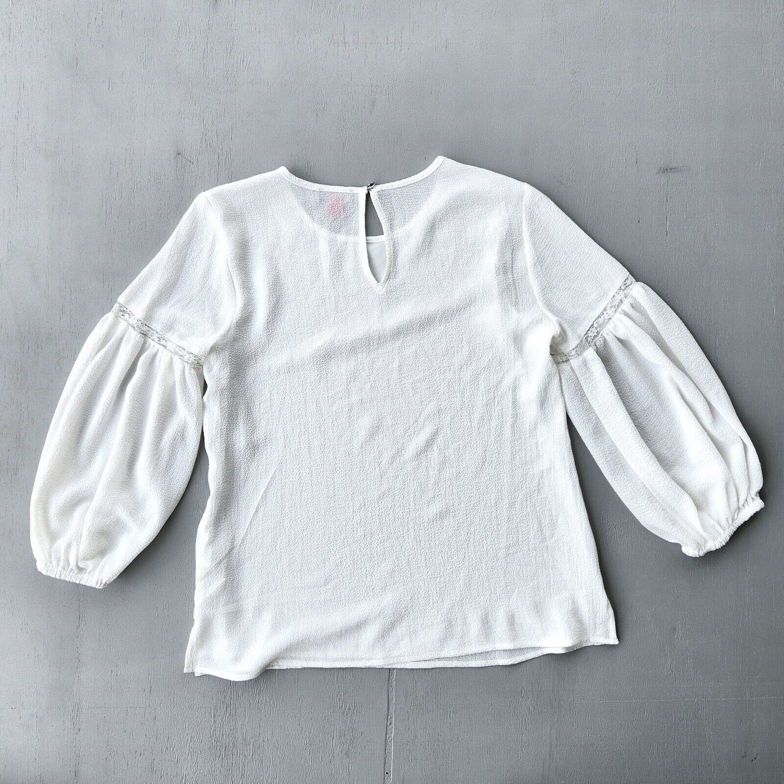 Vince Camuto Vince Camuto Women Ivory Crepe Balloon Sleeve Blouse Size XS Size XS / US 0-2 / IT 36-38 - 8 Thumbnail
