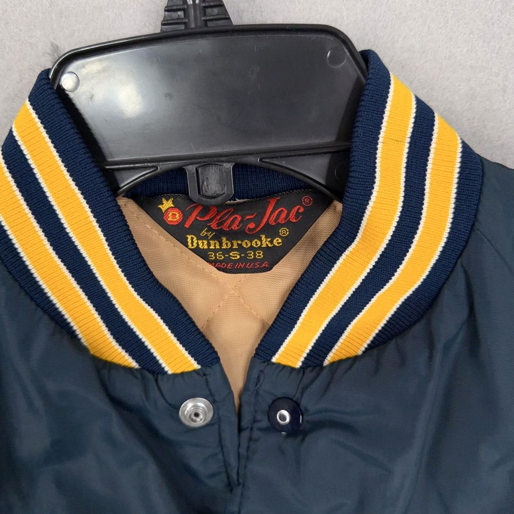 Dunbrooke VINTAGE Dunbrooke Clintondale Dragons Jacket Mens Small Navy Pla Jac 80s Bomber Jacket Size US S / EU 44-46 / 1 - 5 Thumbnail