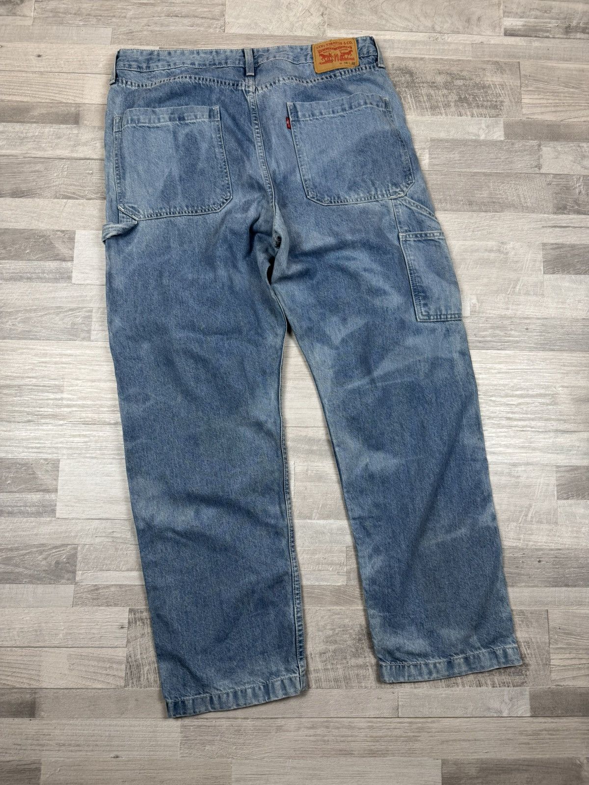 Levi's Crazy Vintage Y2K Baggy Levis Carpenter Washed Faded Denim Size US 36 / EU 52 - 1 Thumbnail