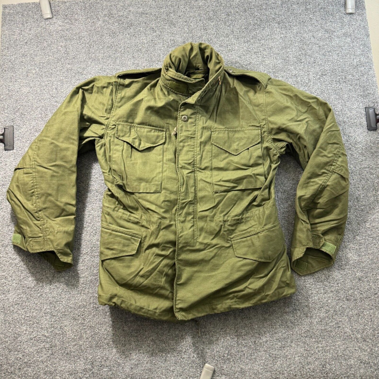 image of Alpha Industries Vintage Military Cold Weather Field Coat Jacket Size S With Liner Og-107 in White